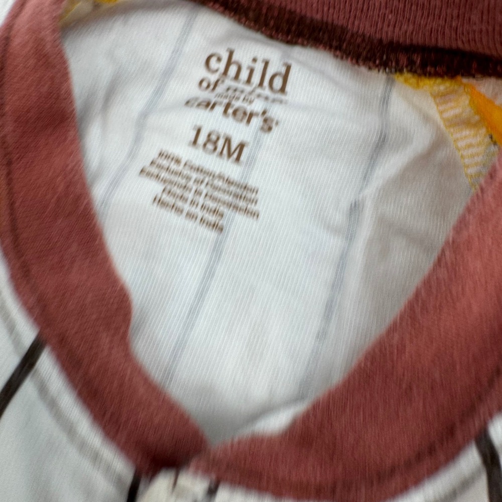 Carters Romper Outfit Baby Boy 18M Retro Baseball Pinstripe Jersey Child of Mine - Picture 5 of 5